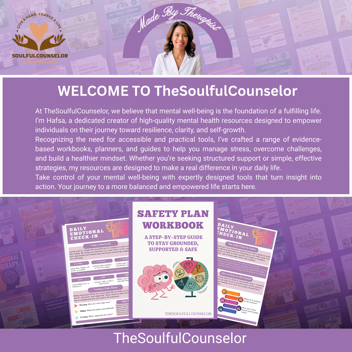 Mental Health Safety Plan Workbook for clients, Emotional Crisis Plan, Coping Tool, Triggers, Grounding Exercises, Mental Health Tools PDF