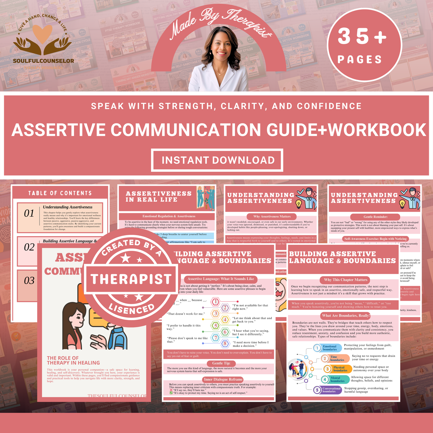 Assertive Communication Workbook for Teens & Adults, How to Set Boundaries, Say No, and Speak with Confidence, Mental Health Therapy Tools