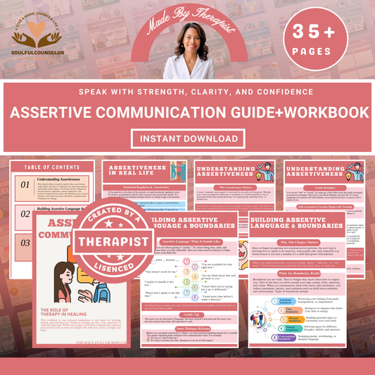 Assertive Communication Workbook for Teens & Adults, How to Set Boundaries, Say No, and Speak with Confidence, Mental Health Therapy Tools