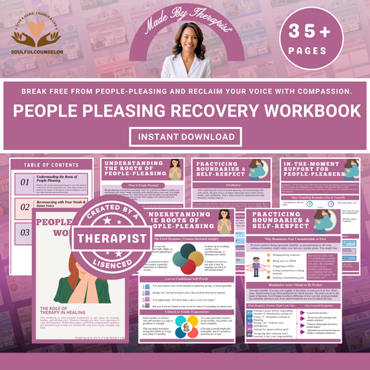 People-Pleasing Recovery Workbook for Teens & Adults, Printable Guide to Set Boundaries, Build Self-Worth, Stop Saying Yes to Please Others