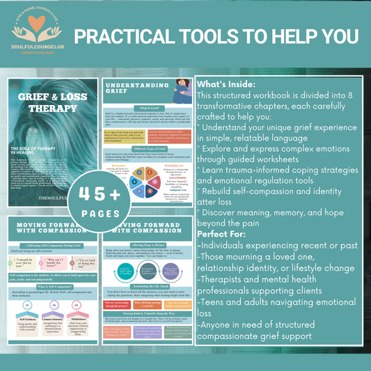 Grief & Loss Recovery Workbook, Healing After Loss workbook, Therapy Grief Journal, Mental Health Tool,  Emotional Regulation, Therapy Tools
