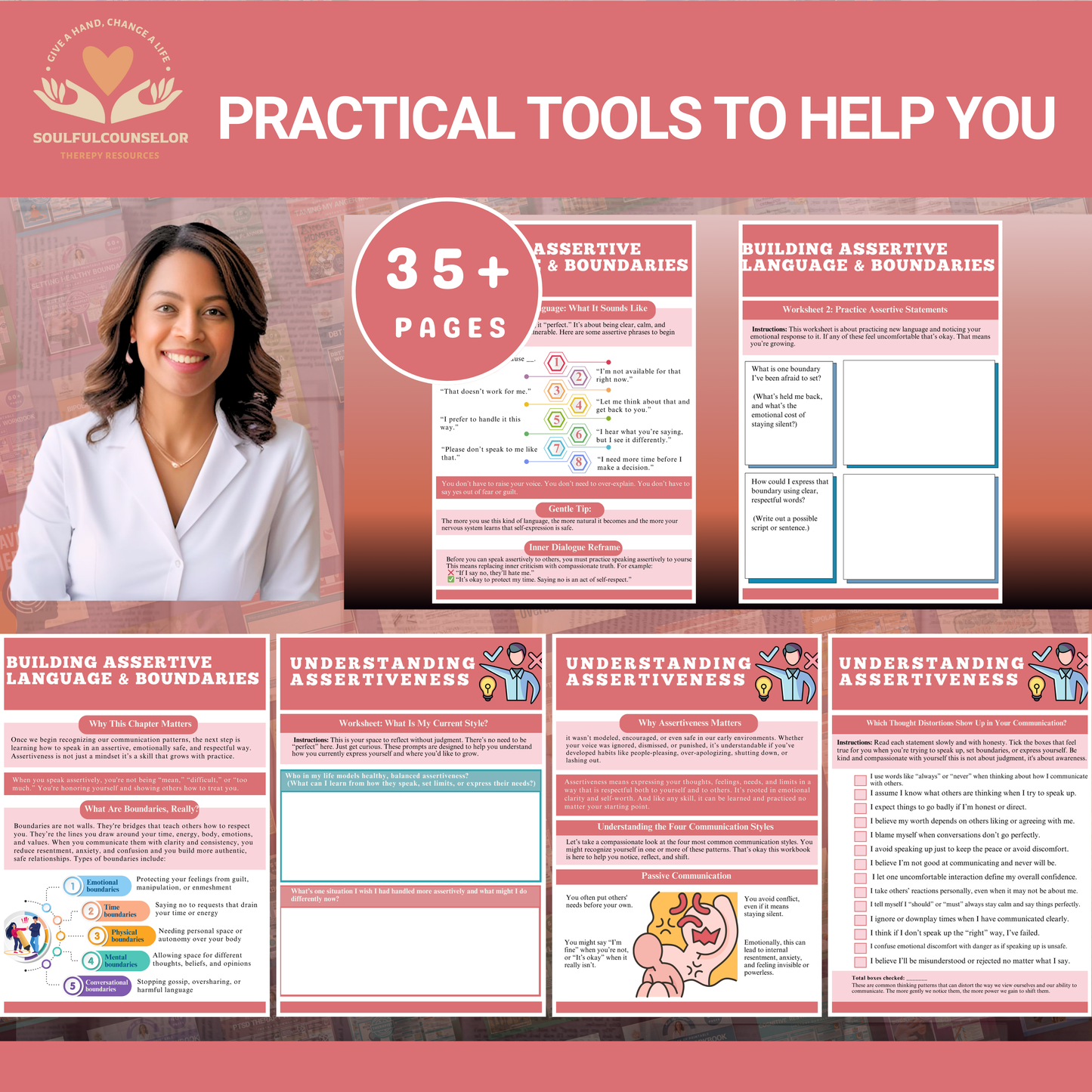 Assertive Communication Workbook for Teens & Adults, How to Set Boundaries, Say No, and Speak with Confidence, Mental Health Therapy Tools