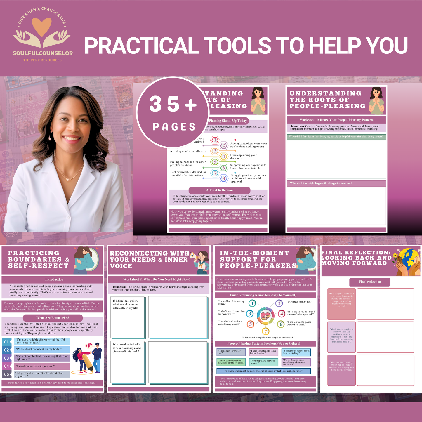 People-Pleasing Recovery Workbook for Teens & Adults, Printable Guide to Set Boundaries, Build Self-Worth, Stop Saying Yes to Please Others