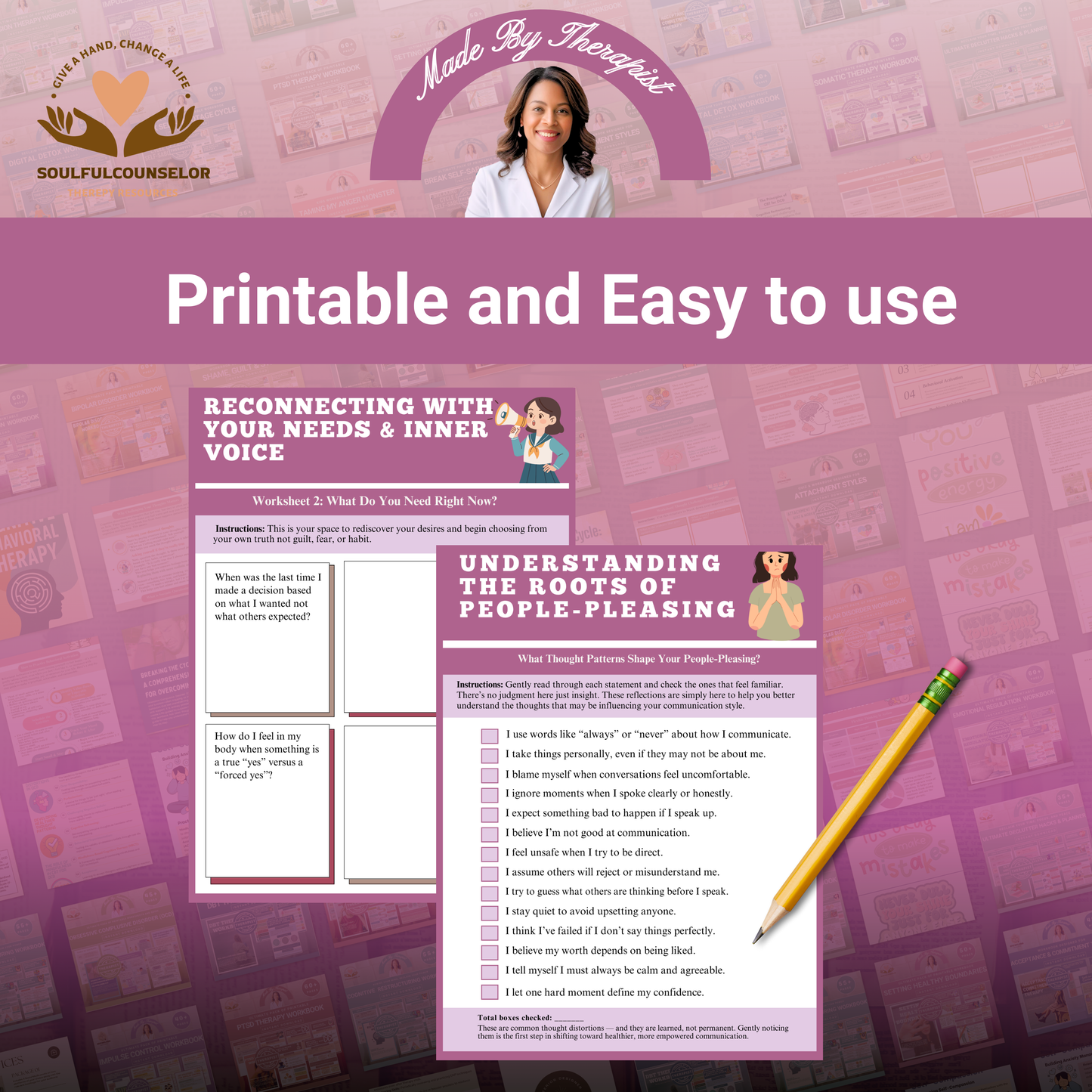 People-Pleasing Recovery Workbook for Teens & Adults, Printable Guide to Set Boundaries, Build Self-Worth, Stop Saying Yes to Please Others
